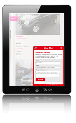 Web chat solution - widget tablet