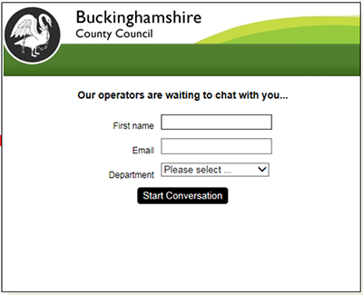 uckinghamshire County Council pre chat form integration