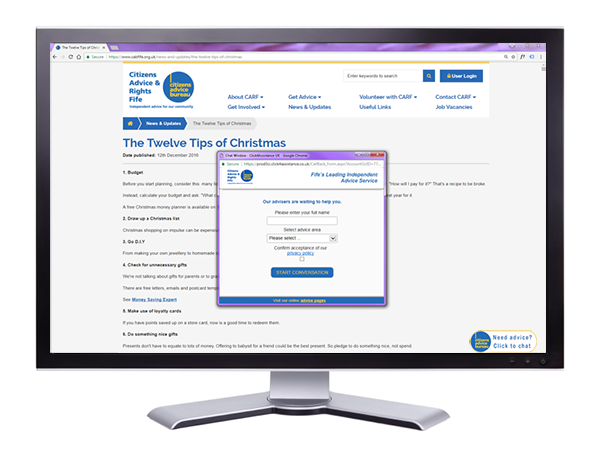Citizens Advice & Rights Fife Chat for Website Window