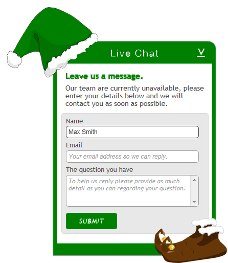 add chat to website festive offline form