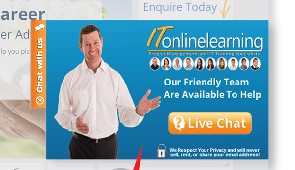 IT Online Learning’s live chat on website button