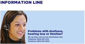 Action on Hearing Loss place chat box for website on Information Line page