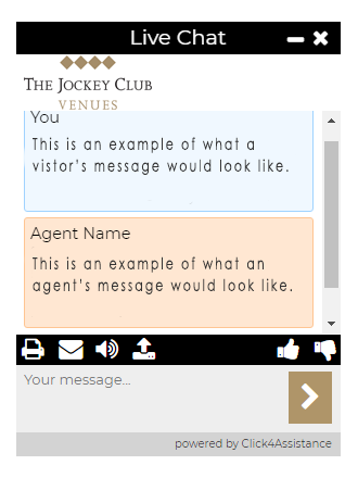 The Jockey Club uses web chat software for venue enquiries