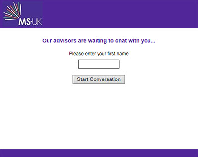 MS UK’s chat on your website Prechat form