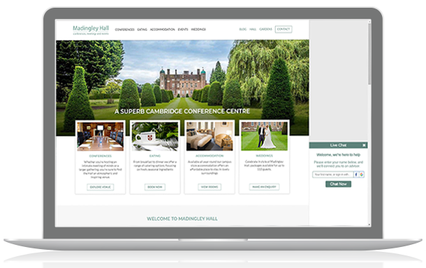 University of Cambridge adds live chat to Madingley Hall website