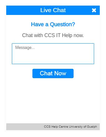 University of Guleph using online chat software on their CCS department