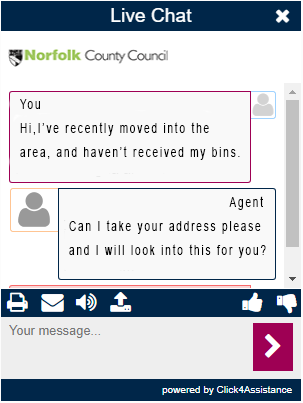 Norfolk County Council Add Chat to Website