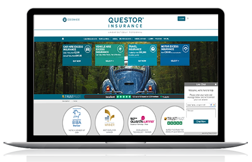 Questor Insurance uses chat for websites software to advise customers throughout their journey